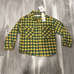 Zara Yellow/Blue Plaid Overshirt/Shacket